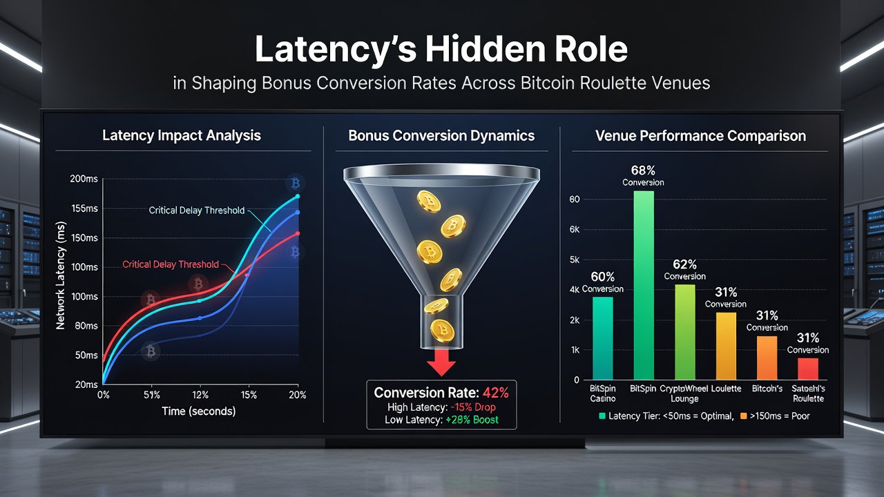 Diagramm zur Korrelation zwischen Latenz und Bonus-Konversionsraten in Bitcoin-Roulette