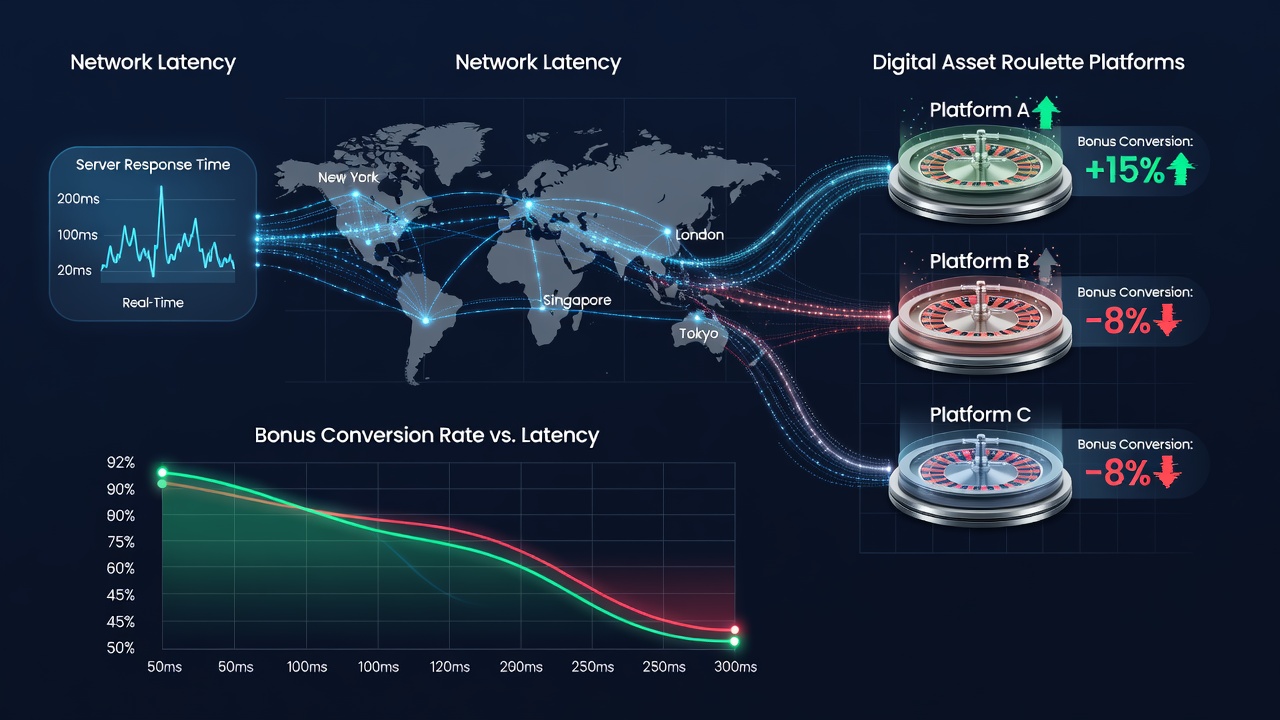 Diagramm zur Korrelation zwischen Latenzzeiten und Konversionsraten auf digitalen Roulette-Plattformen